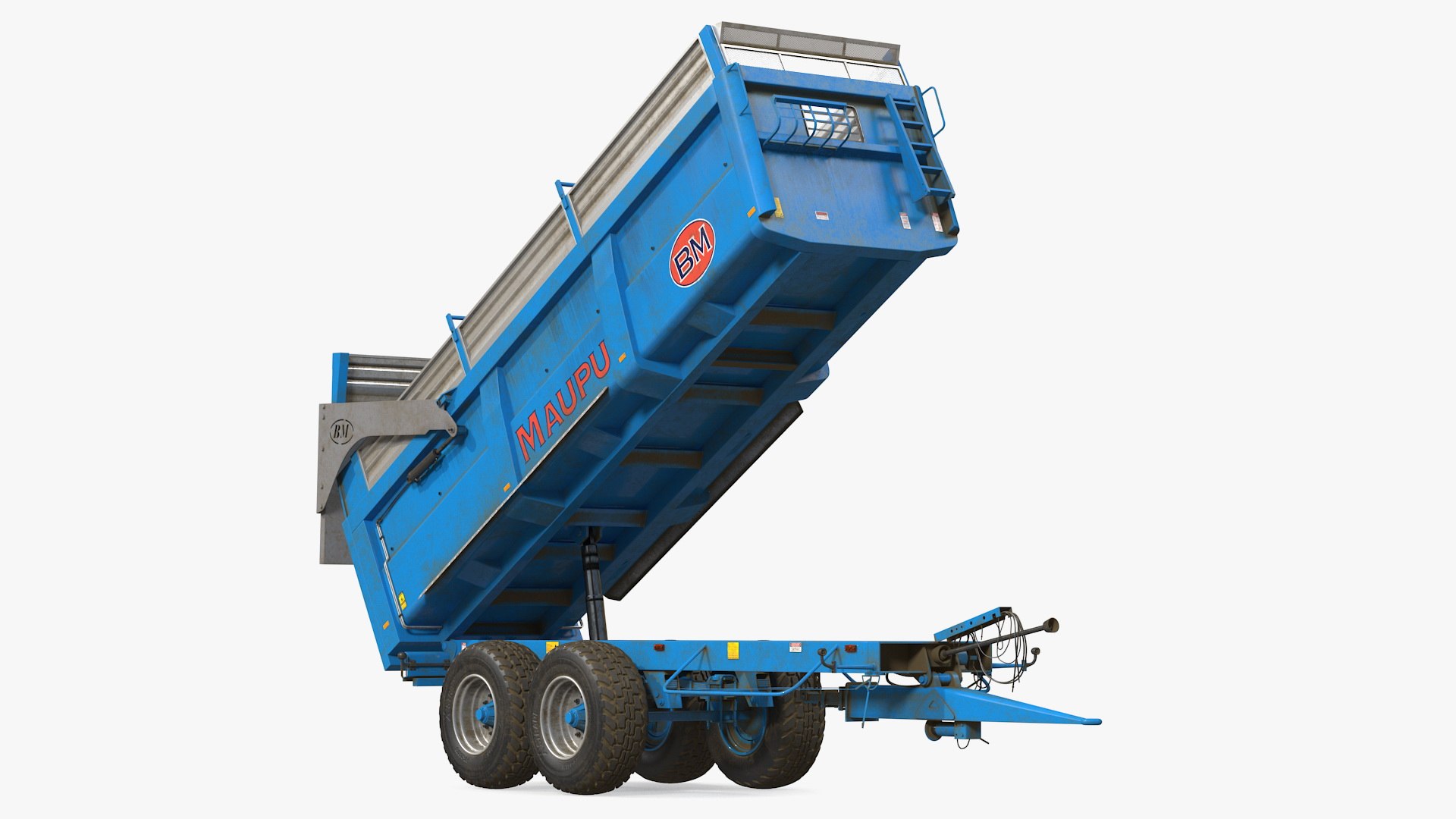 Maupu 18t Dirty Body Tipper Trailer Rigged 3D model preview
