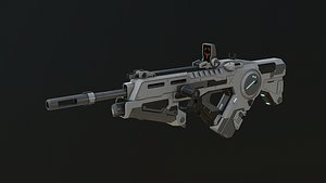 Sci-fi gun assault rifle 003 3D model