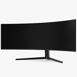 Samsung Odyssey G9 Ultrawide Gaming Monitor OFF Rigged for Cinema 4D 3D model