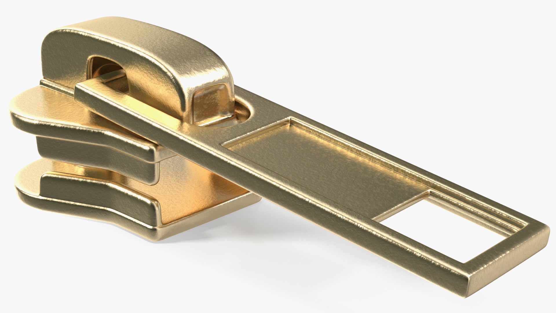 Gold Zipper Slider 3D model preview