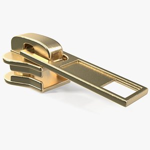Gold Zipper Slider 3D model