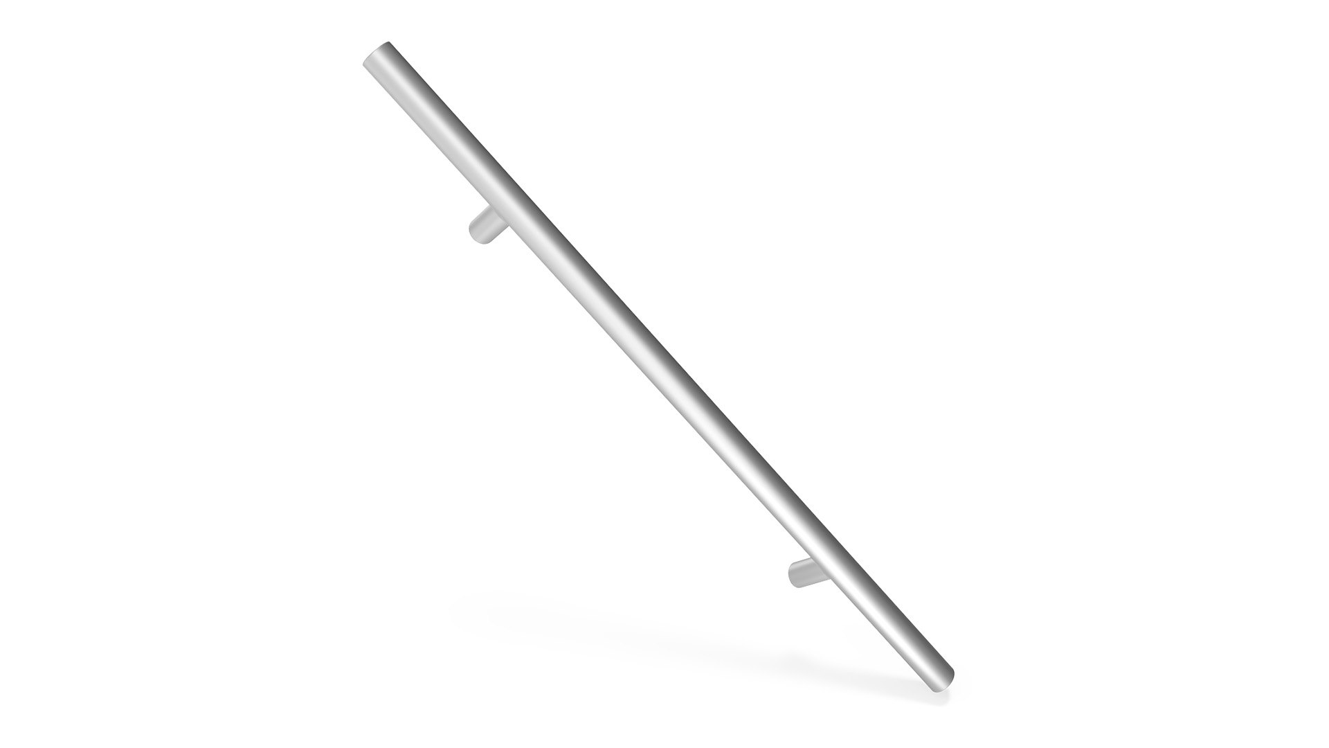Door Handle Straight Round Metal 3D model preview