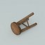 wooden stool 3d model