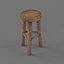 wooden stool 3d model