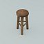 wooden stool 3d model