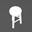 wooden stool 3d model
