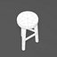 wooden stool 3d model