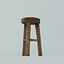 wooden stool 3d model