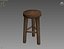 wooden stool 3d model