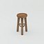 wooden stool 3d model