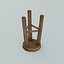 wooden stool 3d model