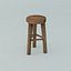 wooden stool 3d model