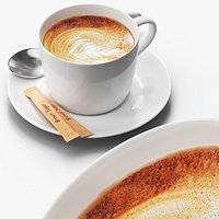 Hot Coffee Cup with Brown Sugar Sticks and Spoon