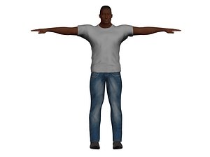 adult black rigging 3D model