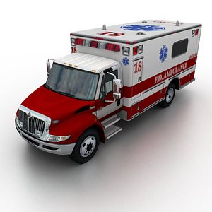 international durastar ambulance 3d 3ds