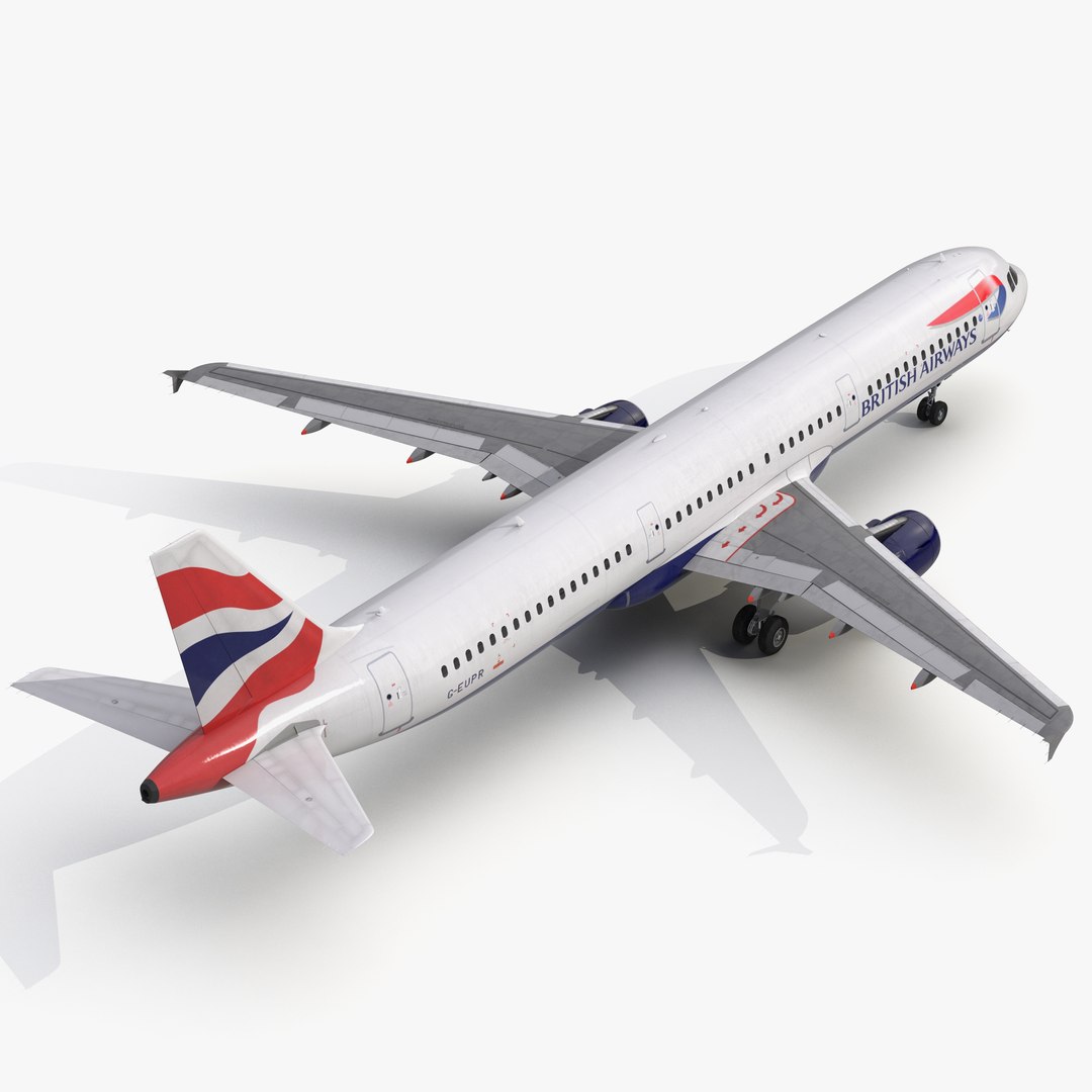 Airbus A321 British Airways 3D model preview