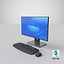 Detailed Computer Screen With keyboard And Mouse 3D