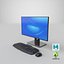Detailed Computer Screen With keyboard And Mouse 3D