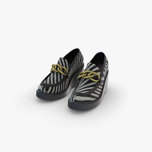 Zebra Fabric Platform Loafers
