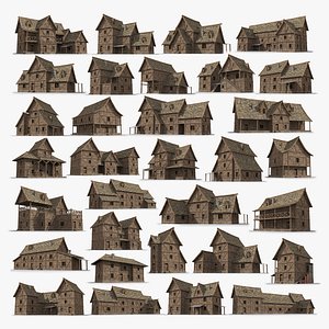 3D model 32 Medieval house Collection