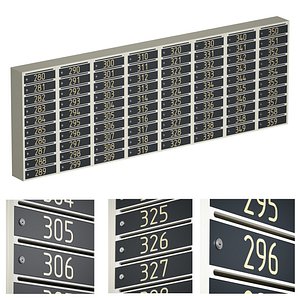 Mailboxes for the entrance of an apartment building model
