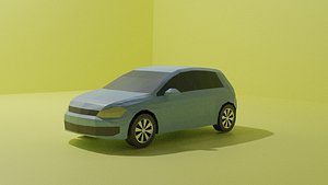 Low Poly Hatchback Car model