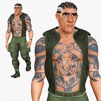 Cartoon Rigged Adventure Action Man 3 Character 3D Model