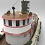 Steamship Karina Boat Lowpoly model