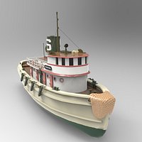 Steamship Karina Boat Lowpoly model