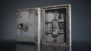 3D Bunker door Pbr lowpoly bunker gate 08 Low-poly 3D model model
