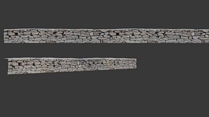 Low Stone Wall Scan 3D model