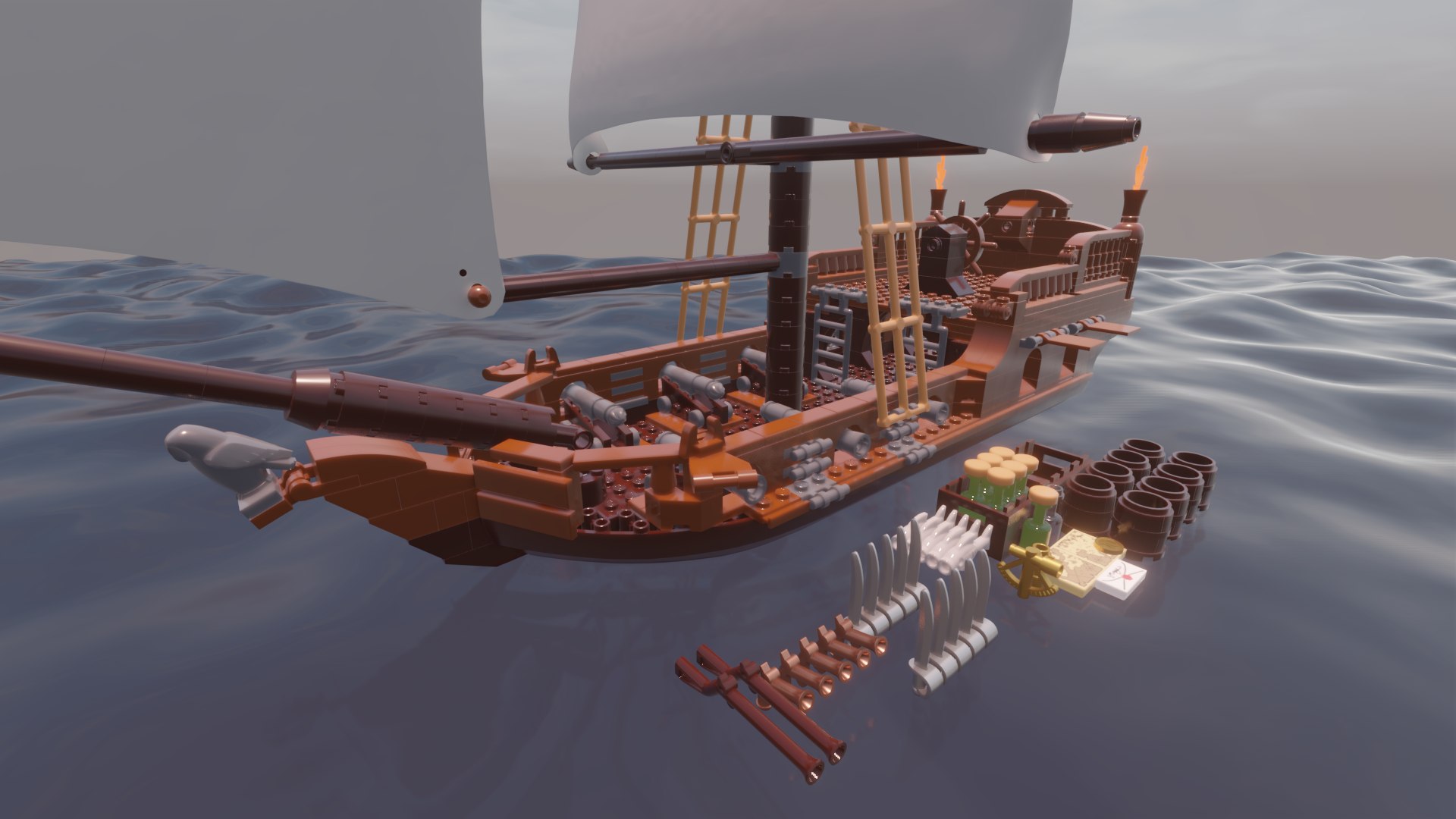 3D LEGO PIRATE SLOOP - THE OLD BIRD - Rogue Film Productions ...