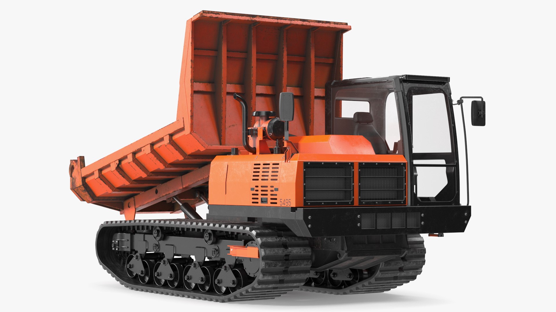 Rubber Tracked Dumper Old Rigged 3D model preview
