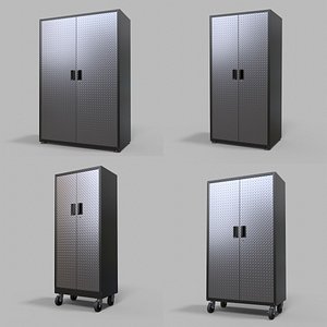 3D 1 Havy Duty  Storage Cabinets  Pack 4 in 1 PBR model