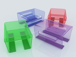 max different colored glass tables