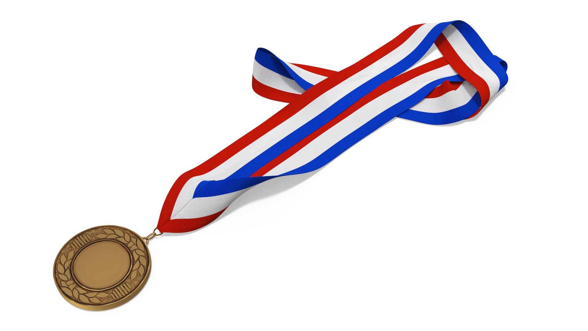 Achievement Award Medal with Ribbon 3D model preview