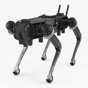 Robot Quadruped Mobile Platform Black Grey Simplified model