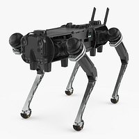 Robot Quadruped Mobile Platform Black Grey Simplified