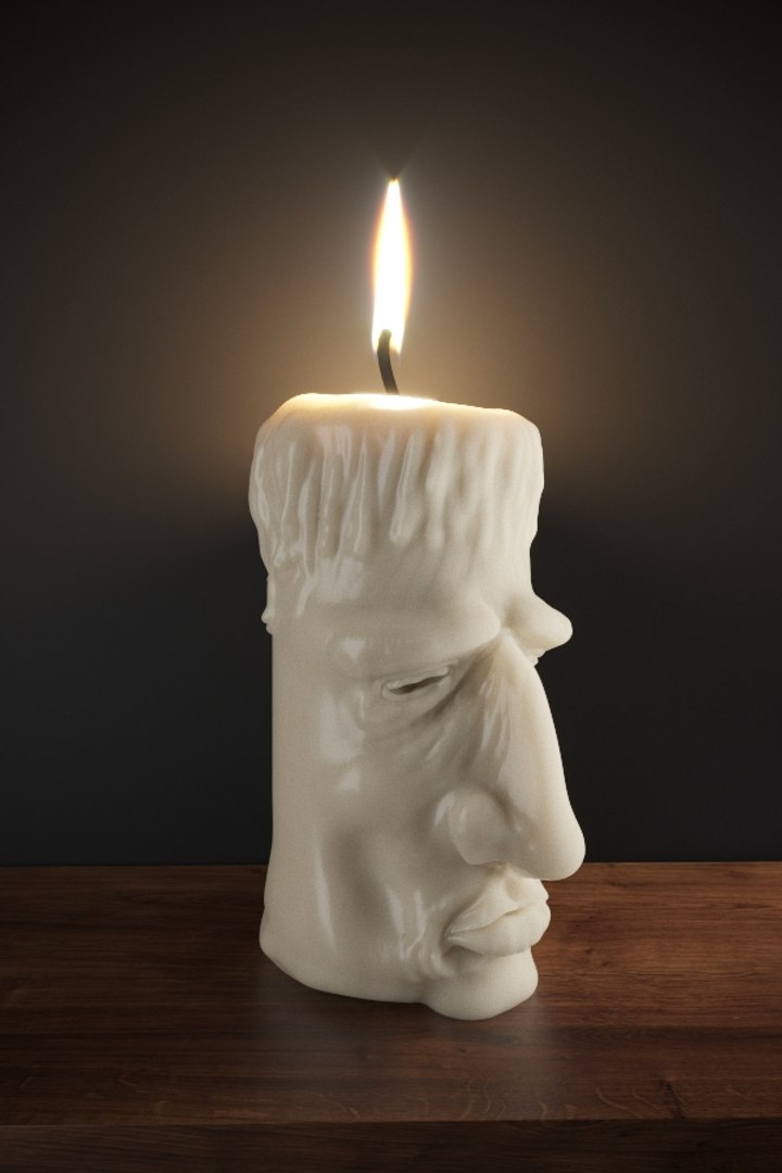 3D Old Candle Light - TurboSquid 1300152