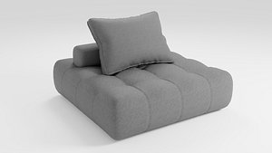 Modular sofa in dark tones in a modern Scandinavian style 3D model