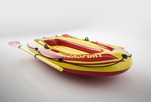 inflatable rubber boat 3D model