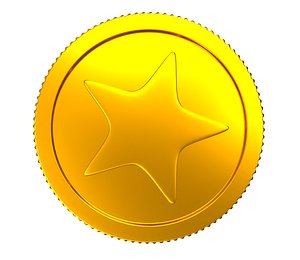 Cartoon Star Coin  PBR 3D model