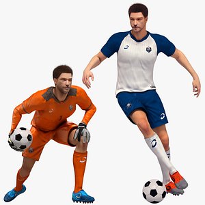 Male Soccer And Goalkeeper Players Animated HQ1