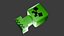 Stilisierte Creeper-Vinyl-Spielfigur – Minecraft-Fanart