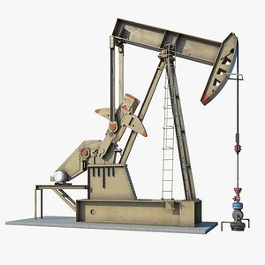 oil pumpjack 3d model