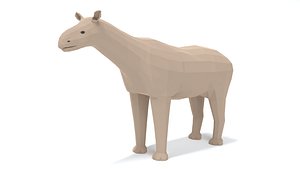 Low Poly Cartoon Paraceratherium 3D model