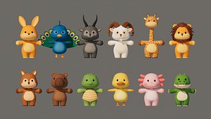 Rigged Cartoon Animals Collection Pack-003