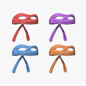3D 04 Turtle Ninja Masks - Bandana Character Design