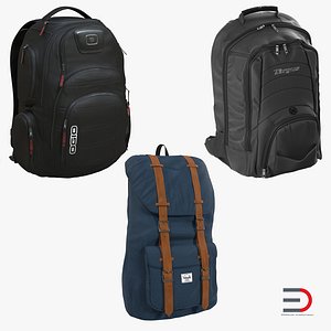 backpacks 3 modeled 3d model