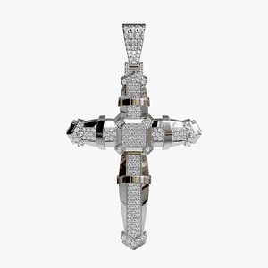 Big Diamond Cross Pendant model